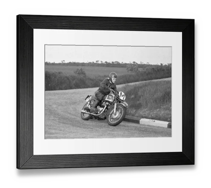Framed Print : Freddie Hawken (Matchless) Travelling marshal 1955 TT Framed Print : Freddie Hawken (Matchless) Travelling marshal 1955 TT