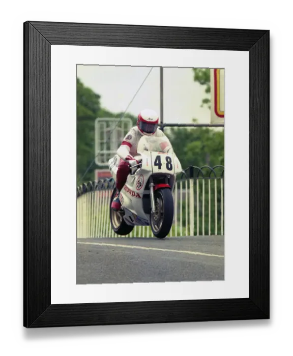 Framed Print : Bob Heath (Honda) 1990 Senior TT