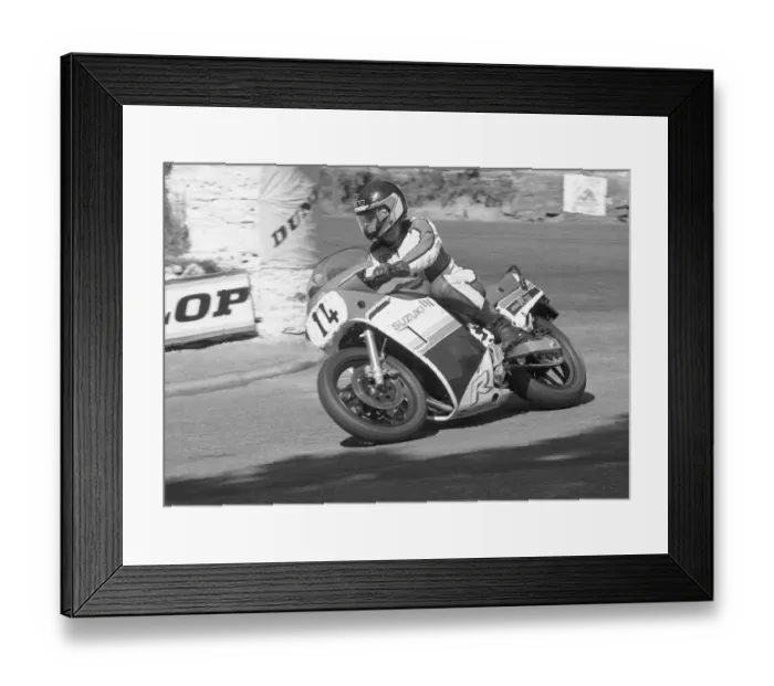 Framed Print : John Heselwood (Suzuki) 1985 Formula One TT Framed Print : John Heselwood (Suzuki) 1985 Formula One TT