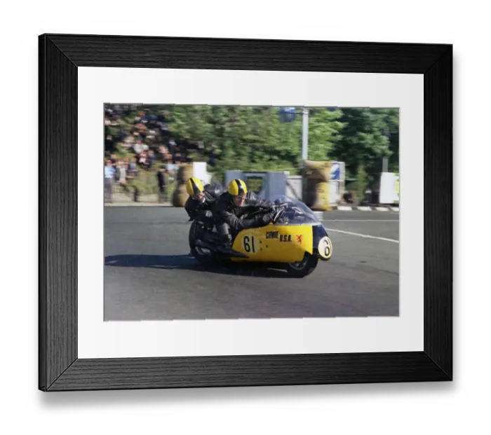 Framed Print : Mac Hobson & Geoff Atkinson (Cowie BSA) 1968 750 Sidecar TT Framed Print : Mac Hobson & Geoff Atkinson (Cowie BSA) 1968 750 Sidecar TT