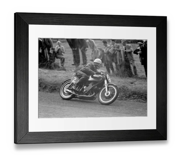 Framed Print : Derek Farrant (AJS) 1953 Senior Ulster Grand Prix