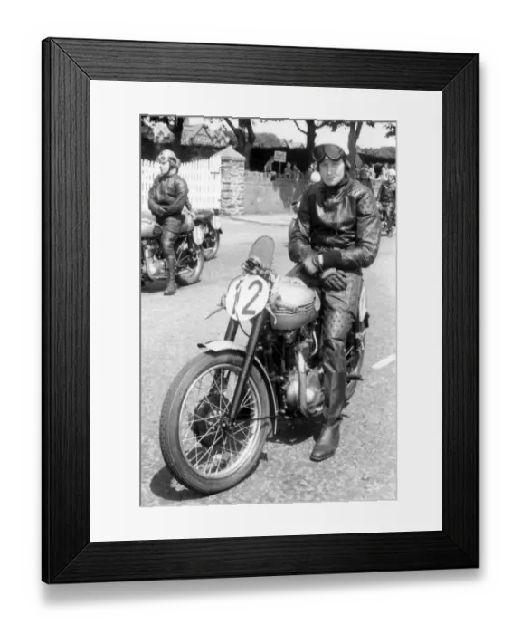 Framed Print : John Hurlstone (Triumph) 1956 Senior Clubman TT Framed Print : John Hurlstone (Triumph) 1956 Senior Clubman TT