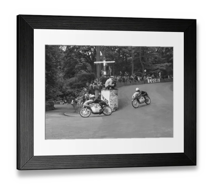 Framed Print : Michio Ichino (Suzuki) and Isao Morishta (Suzuki) 1963 50cc TT Framed Print : Michio Ichino (Suzuki) and Isao Morishta (Suzuki) 1963 50cc TT