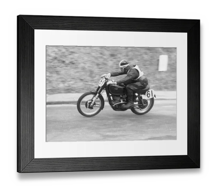 Framed Print : Cliff Ellerby (AJS) 1952 Junior Manx Grand Prix
