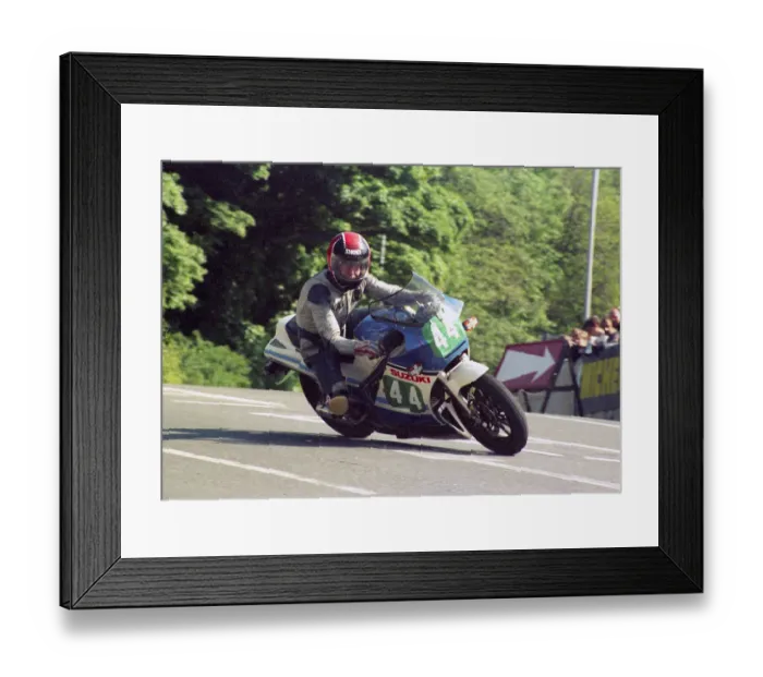 Framed Print : Charlie Antoni (Suzuki) 1987 Production TT