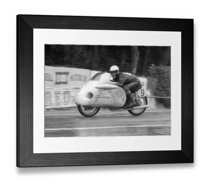 Framed Print : Hans Baltisberger (NSU) 1956 Lightweight TT