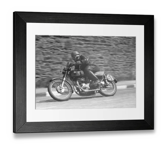 Framed Print : Peter Baldwin (AJS) 1953 Senior Clubman TT Framed Print : Peter Baldwin (AJS) 1953 Senior Clubman TT