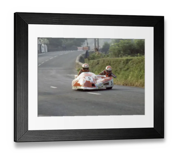 Framed Print : Derek Bayley & Bob Bryson (Yamaha) 1982 Sidecar TT
