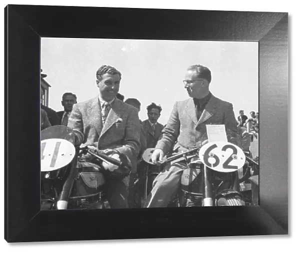 Artie Bell (Norton) and Ken Bills (Norton) 1947 Junior TT