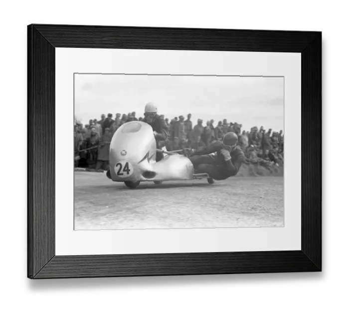 Framed Print : Jackie Beeton (Norton) 1957 Sidecar TT Framed Print : Jackie Beeton (Norton) 1957 Sidecar TT