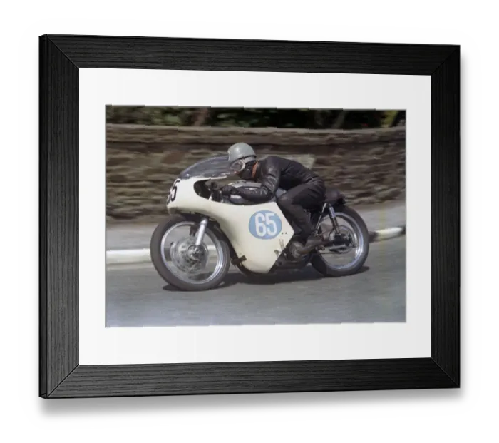 Framed Print : Roy Bisbey (Norton) 1965 Junior TT