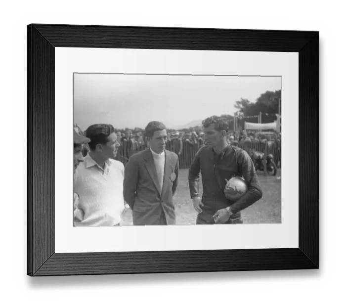 Framed Print : Geoff Duke, Reg Armstrong and Aussie Bob Brown 1957 Senior TT Framed Print : Geoff Duke, Reg Armstrong and Aussie Bob Brown 1957 Senior TT