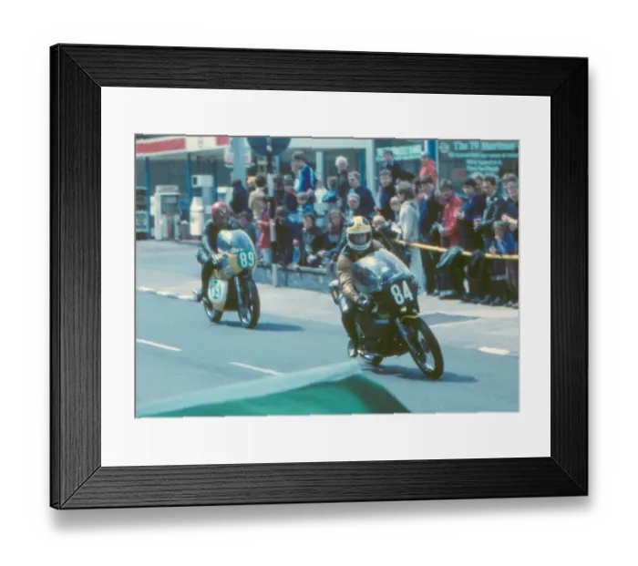 Framed Print : Fred Broadbent (Suzuki) & Bob Orton (Mowbray Suzuki) 1979 Formula 3 TT Framed Print : Fred Broadbent (Suzuki) & Bob Orton (Mowbray Suzuki) 1979 Formula 3 TT
