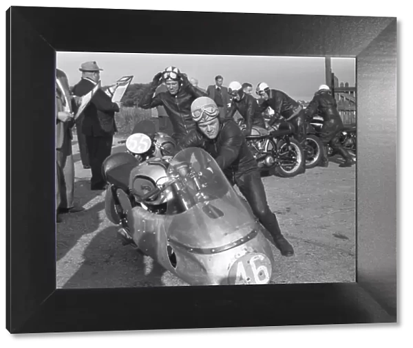 Jimmy Buchan (Norton) 1957 Junior TT practice