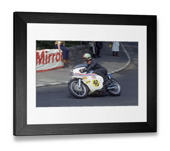 Framed Print : Malcolm Moffatt (Seeley) at Quarter Bridge 1970 Senior TT Framed Print : Malcolm Moffatt (Seeley) at Quarter Bridge 1970 Senior TT