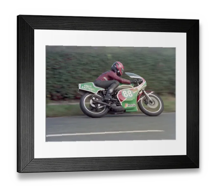 Framed Print : Phil Kneen (Yamaha) 1984 Junior Manx Grand Prix