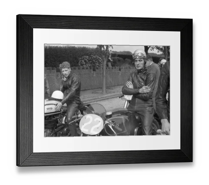 Framed Print : Edward Goodwin (AJS) 1956 Junior Manx Grand Prix Framed Print : Edward Goodwin (AJS) 1956 Junior Manx Grand Prix
