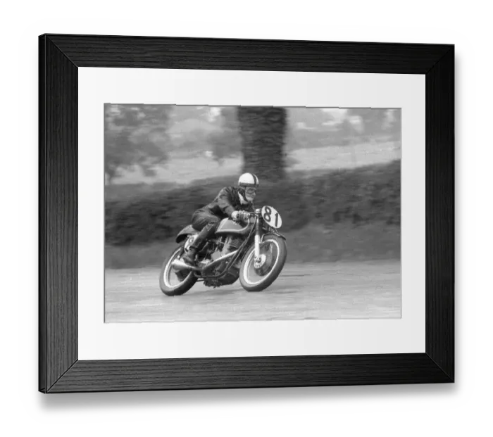 Framed Print : Selwyn Griffiths (AJS) 1961 Junior Manx Grand Prix