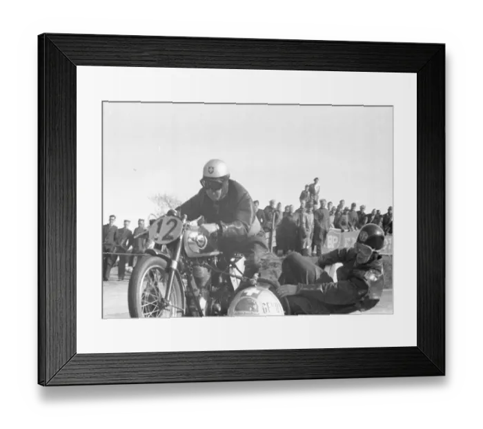 Framed Print : Fritz Muhlemann & W Reusser (BSA) 1956 Sidecar TT Framed Print : Fritz Muhlemann & W Reusser (BSA) 1956 Sidecar TT