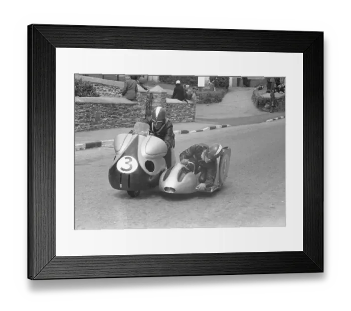 Framed Print : Henri Curchod & R Duboux (Norton) 1956 Sidecar TT Framed Print : Henri Curchod & R Duboux (Norton) 1956 Sidecar TT