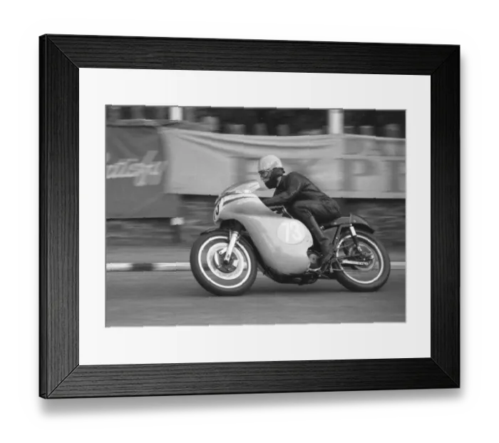 Framed Print : Tony Hunter (AJS) 1963 Junior Manx Grand Prix