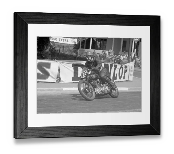 Framed Print : Geoffrey Clark at Quarter Bridge: 1953 Clubman 1000 TT Framed Print : Geoffrey Clark at Quarter Bridge: 1953 Clubman 1000 TT