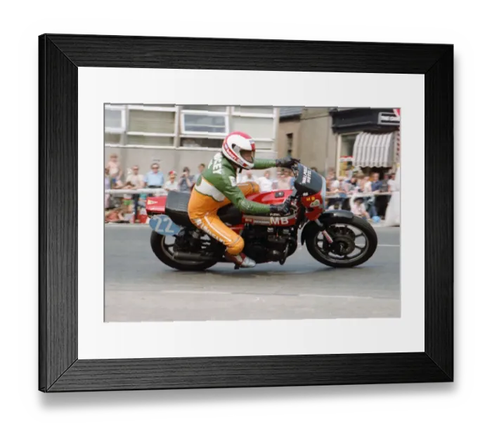 Framed Print : Gerry Cronin (MB Kawasaki) 1982 Formula Two TT Framed Print : Gerry Cronin (MB Kawasaki) 1982 Formula Two TT