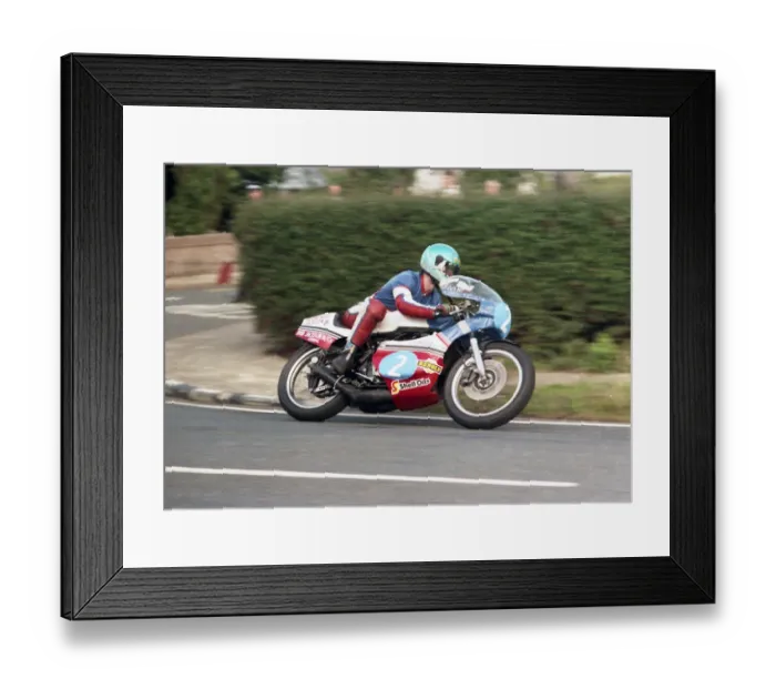 Framed Print : Alan Bud Jackson (Yamaha) 1984 Junior Manx Grand Prix