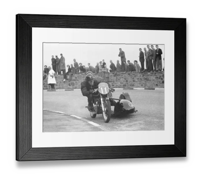 Framed Print : Ted Davis & E G Allen (Matchless) 1954 Sidecar TT Framed Print : Ted Davis & E G Allen (Matchless) 1954 Sidecar TT