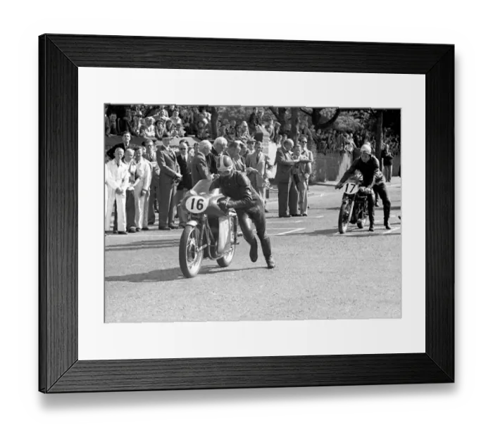 Framed Print : Dickie Dale (MV) 1954 Junior TT