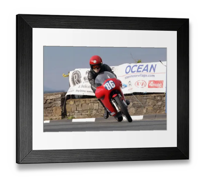 Framed Print : Bill Swallow (Aermacchi) 2018 Pre TT Classic, Billown Framed Print : Bill Swallow (Aermacchi) 2018 Pre TT Classic, Billown