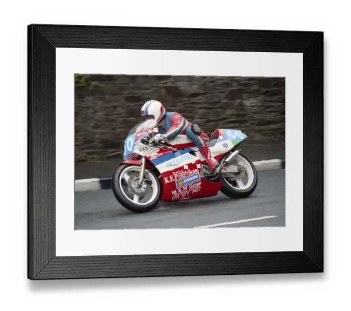 Framed Print : Martin Ayles (Honda) 1990 Junior Manx Grand Prix