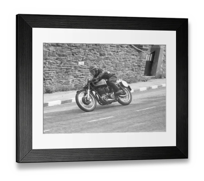 Framed Print : Alan Newstead (AJS) 1955 Junior Manx Grand Prix Framed Print : Alan Newstead (AJS) 1955 Junior Manx Grand Prix