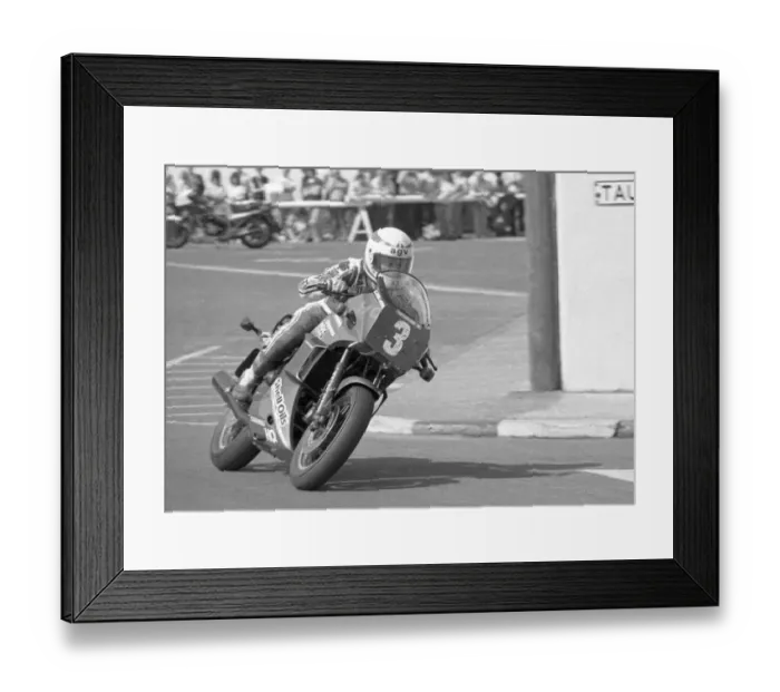 Framed Print : Barry Woodland (Kawasaki) 1984 Production TT
