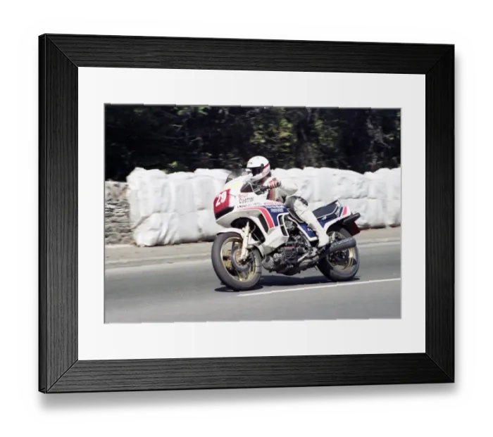 Framed Print : Elmer Geulen (Honda) 1984 Production TT