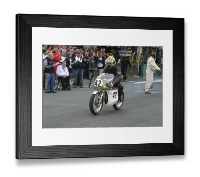 Framed Print : Mike Dunn (Greeves) 2010 TT Parade Lap Framed Print : Mike Dunn (Greeves) 2010 TT Parade Lap