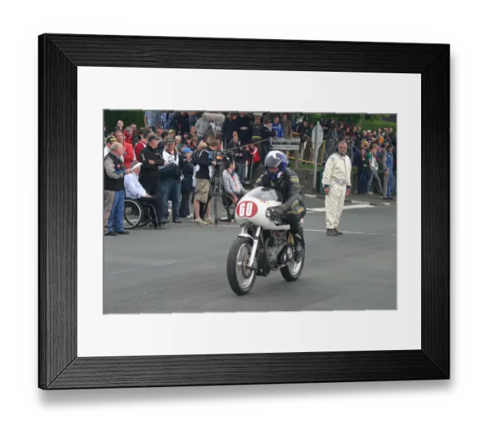 Framed Print : Dougie Oliver (Rickman Trident) 2010 TT Parade Lap Framed Print : Dougie Oliver (Rickman Trident) 2010 TT Parade Lap