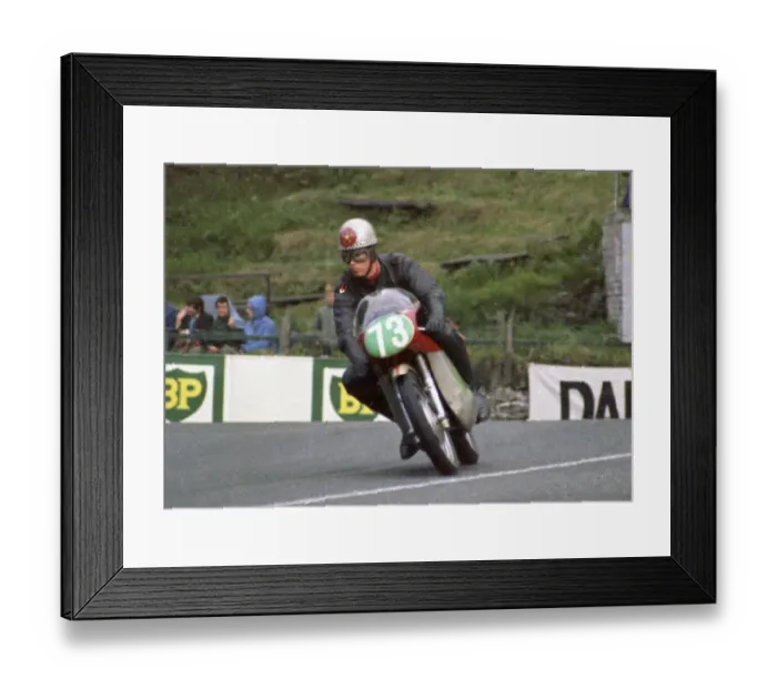 Framed Print : George Ratcliffe (Bultaco) 1967 Lightweight Manx Grand Prix