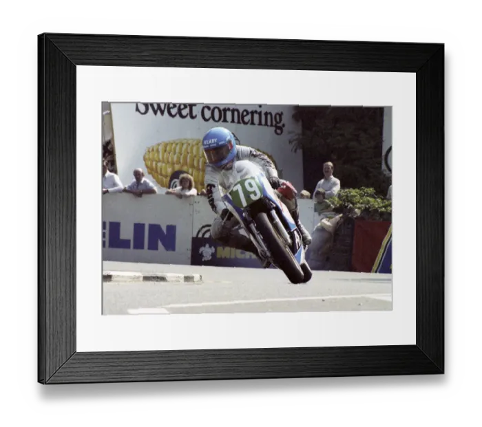 Framed Print : Rene Delaby (Yamaha) 1982 Junior TT Framed Print : Rene Delaby (Yamaha) 1982 Junior TT