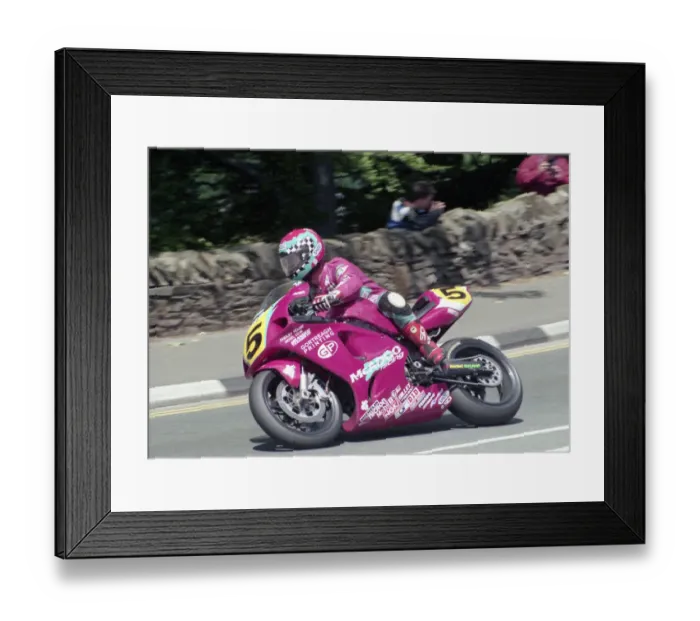 Framed Print : Bob Jackson (McAdoo Kawasaki) 1998 Senior TT