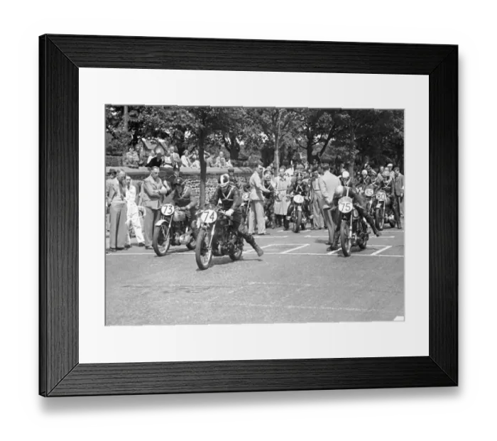 Framed Print : E D Blackwell (BSA, 73) Cliff Ellerby (BSA, 74) and A R Brassington (Norton) 1952 Junior Clubman TT Framed Print : E D Blackwell (BSA, 73) Cliff Ellerby (BSA, 74) and A R Brassington (Norton) 1952 Junior Clubman TT