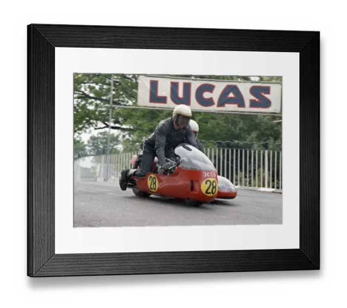 Framed Print : John Brandon & Cliff Holland (JCLS Honda) 1974 750 Sidecar TT