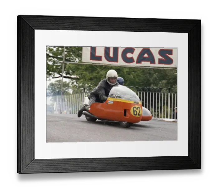 Framed Print : Alan Gillender & G Simpson (BSA) 1974 Sidecar 750 TT Framed Print : Alan Gillender & G Simpson (BSA) 1974 Sidecar 750 TT