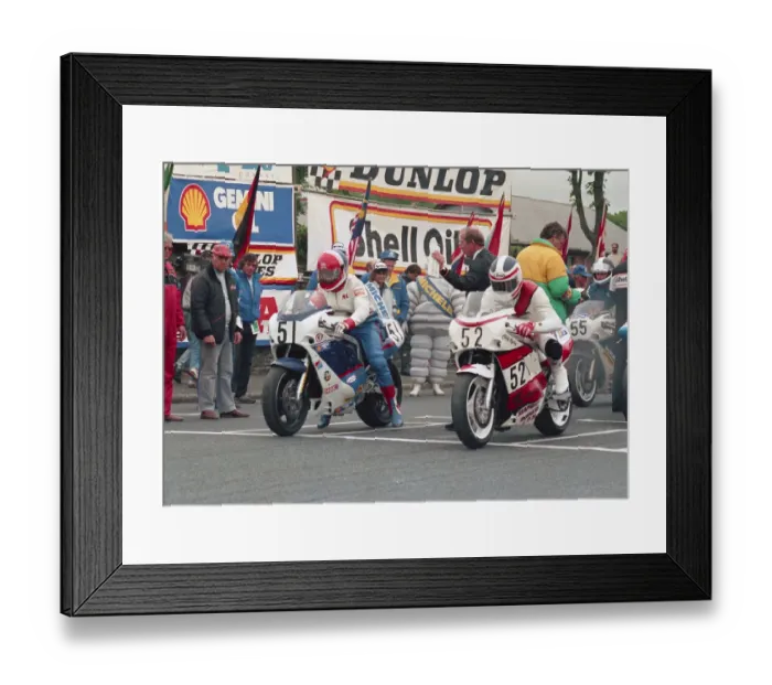 Framed Print : Phil Armes (Suzuki) and Craig Ryding (Suzuki) 1988 Formula One TT Framed Print : Phil Armes (Suzuki) and Craig Ryding (Suzuki) 1988 Formula One TT