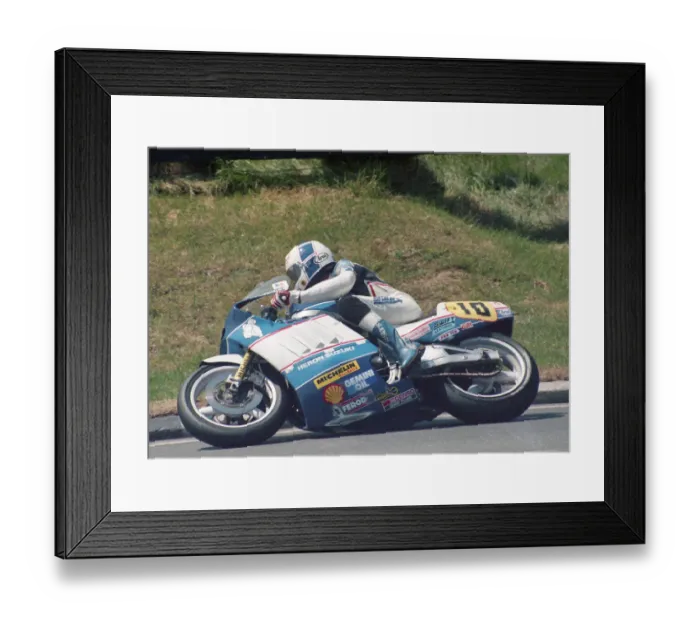 Framed Print : Phil Mellor (Suzuki) 1988 Senior TT