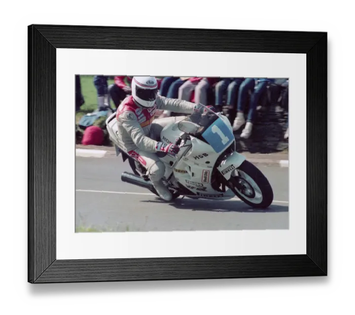 Framed Print : Geoff Johnson (Honda) 1986 Production B TT