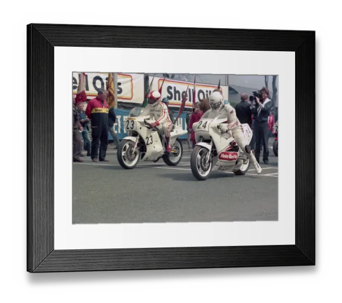Framed Print : Dave Dean (Suzuki) and Peter Rubatto (Suzuki) 1986 Formula One TT Framed Print : Dave Dean (Suzuki) and Peter Rubatto (Suzuki) 1986 Formula One TT