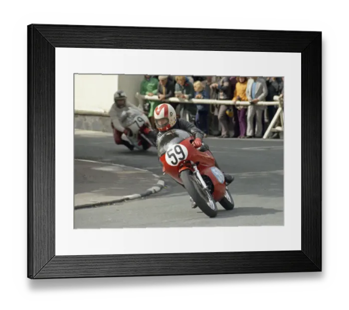 Framed Print : Mike Harrison (Aermacchi) 1974 Junior Manx Grand Prix Framed Print : Mike Harrison (Aermacchi) 1974 Junior Manx Grand Prix