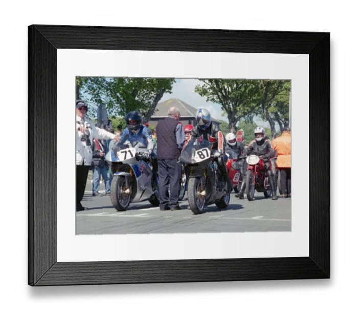 Framed Print : Augusto Farnetti (Gilera) and Giovanni Martanini (Gilera) 2002 TT Parade Lap Framed Print : Augusto Farnetti (Gilera) and Giovanni Martanini (Gilera) 2002 TT Parade Lap