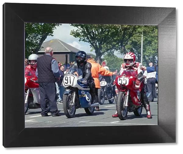 Ron Mullin (MV) Steve Gibbs (Honda) and David Lock (Ducati) 2002 TT Parade Lap